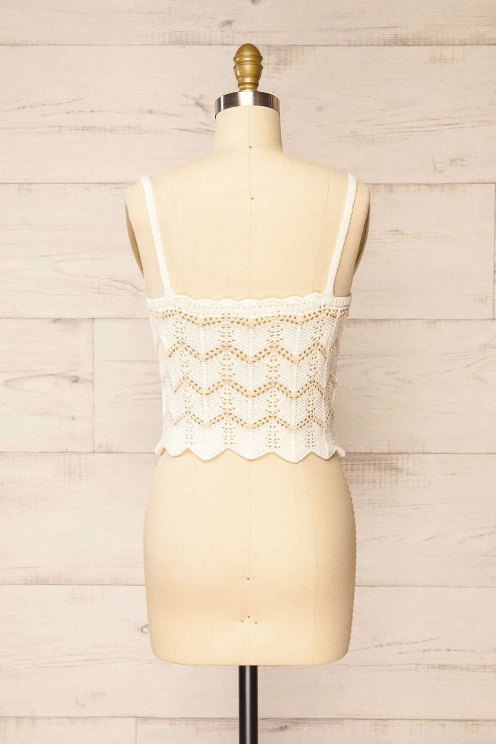 Juksu | Ivory Crochet Top w/ Herringbone Pattern sold by Boutique 1861 product image thumbnail 5