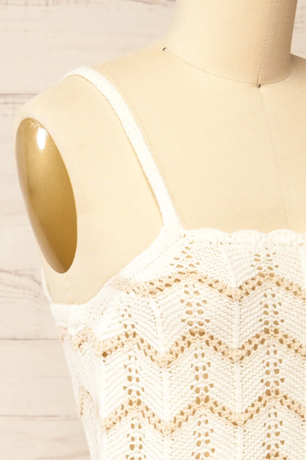 Juksu | Ivory Crochet Top w/ Herringbone Pattern sold by Boutique 1861 product image thumbnail 4