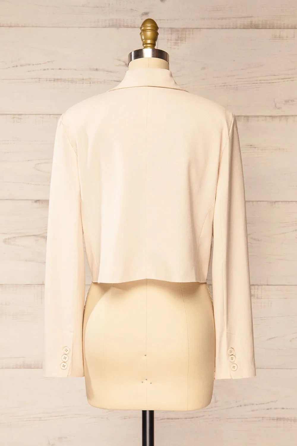 Kabour | Oversized Beige Cropped Linen Blazer sold by Boutique 1861 product image thumbnail 5