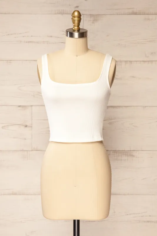 Rizzo White | Ribbed Tank Top sold by Boutique 1861