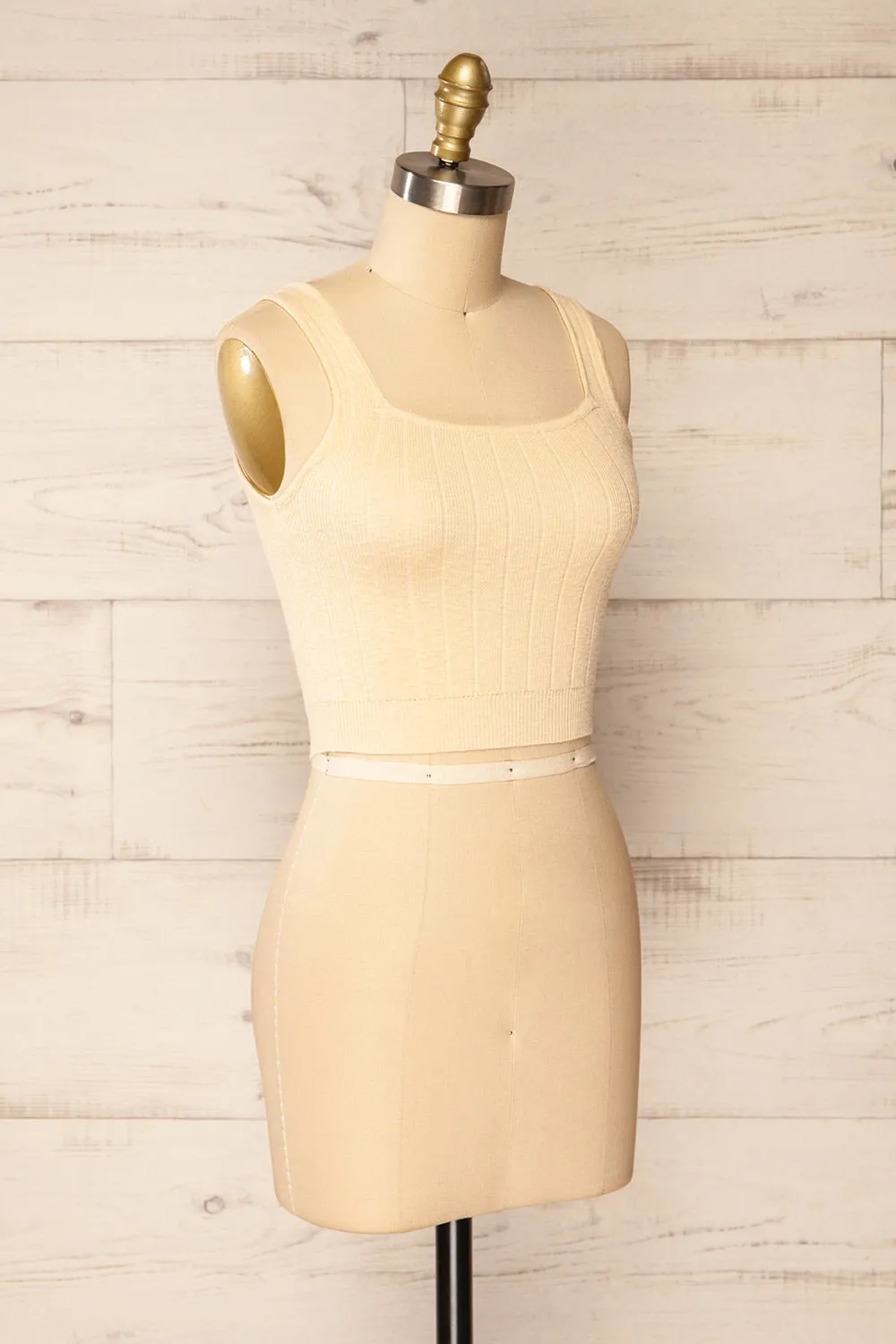Manille | Beige Cropped Knit Camisole sold by Boutique 1861 product image thumbnail 4