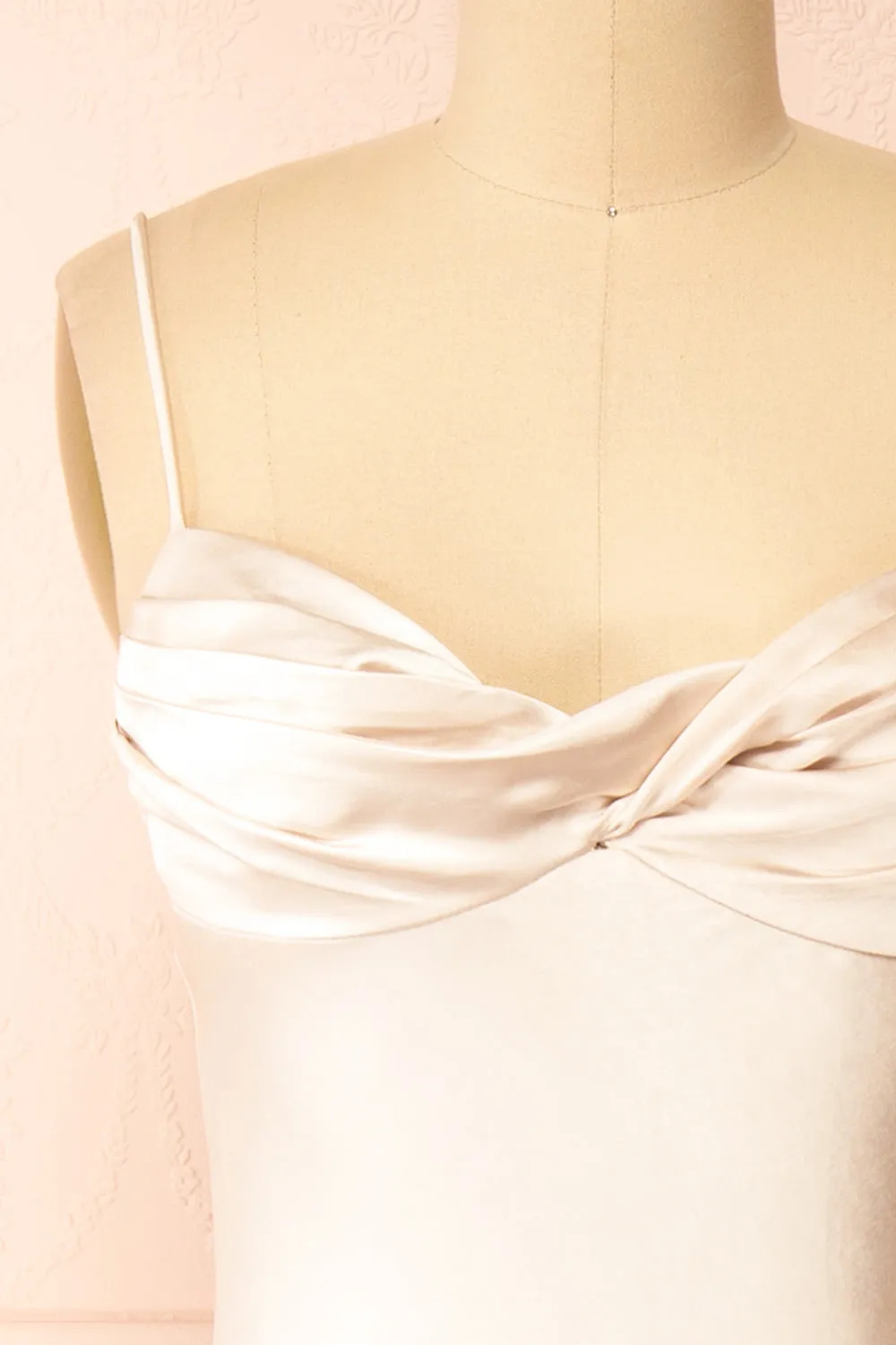 Swannie | Champagne Satin Slip Maxi Dress sold by Boutique 1861 product image thumbnail 2