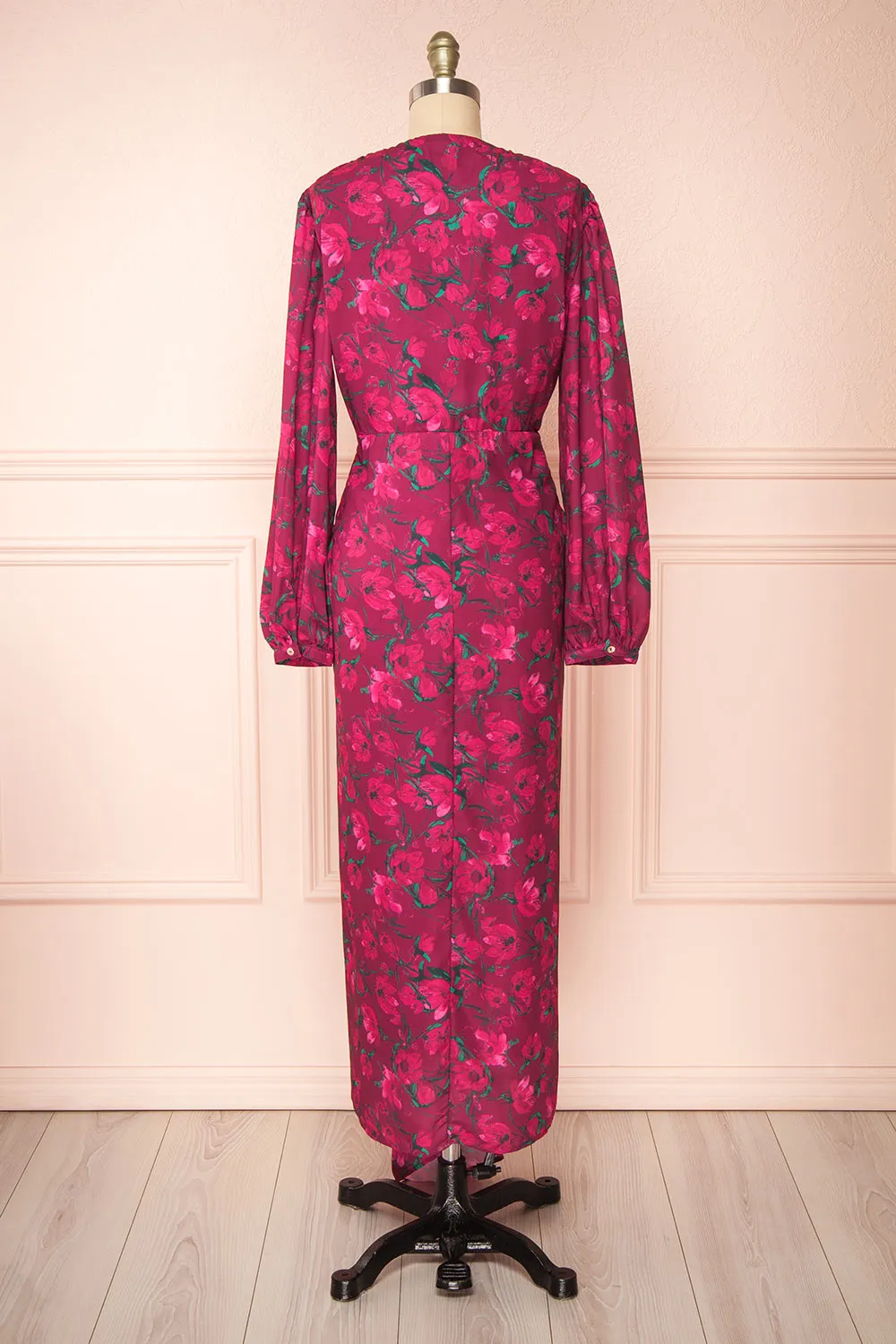 Batiya | Floral Knot Front Burgundy Maxi Dress sold by Boutique 1861 product image thumbnail 5
