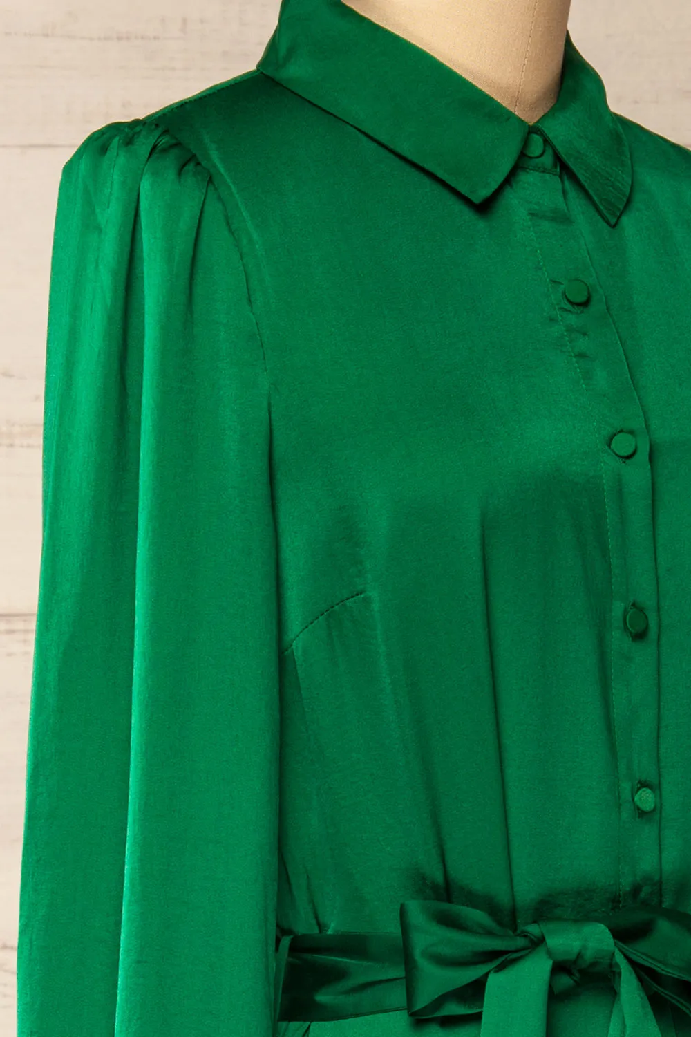 Doha | Green Satin Midi Dress w/ Belt sold by Boutique 1861 product image thumbnail 5