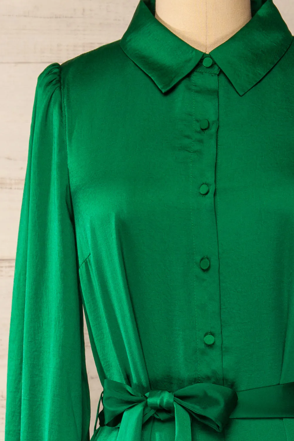 Doha | Green Satin Midi Dress w/ Belt sold by Boutique 1861 product image thumbnail 3