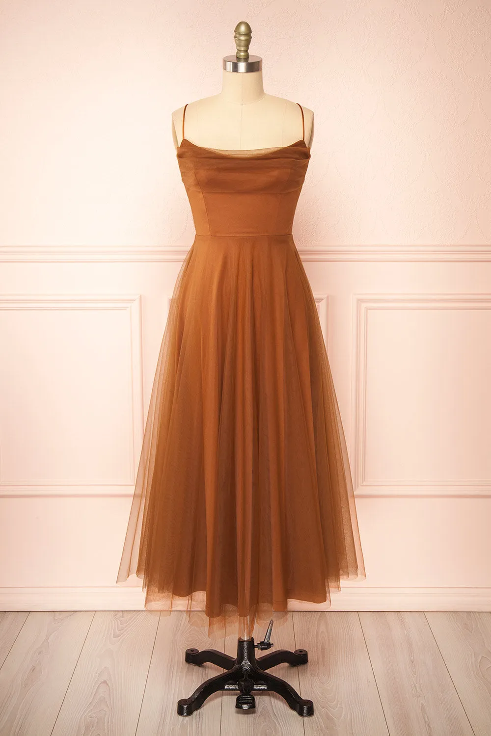 Valerie Brown | A-line Tulle Midi Dress sold by Boutique 1861