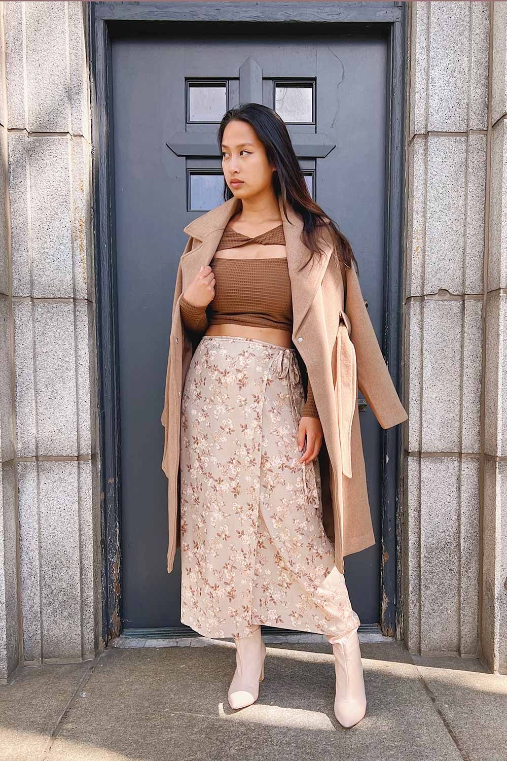 Zayna Brown | Twist Front Cropped Long Sleeve Top sold by Boutique 1861 product image thumbnail 2