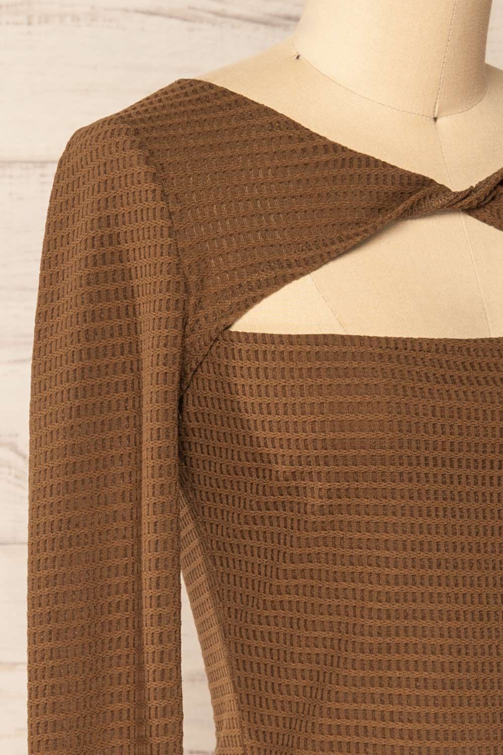 Zayna Brown | Twist Front Cropped Long Sleeve Top sold by Boutique 1861 product image thumbnail 5