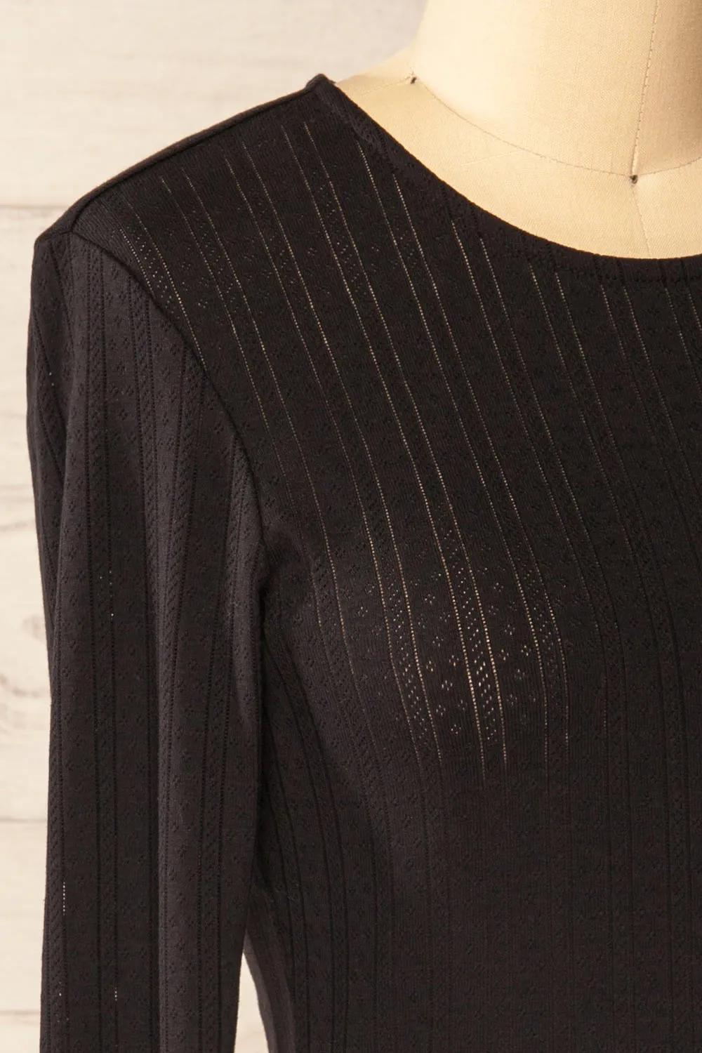 Toulon Black | Long Sleeve Lace-Knit Top sold by Boutique 1861 product image thumbnail 4