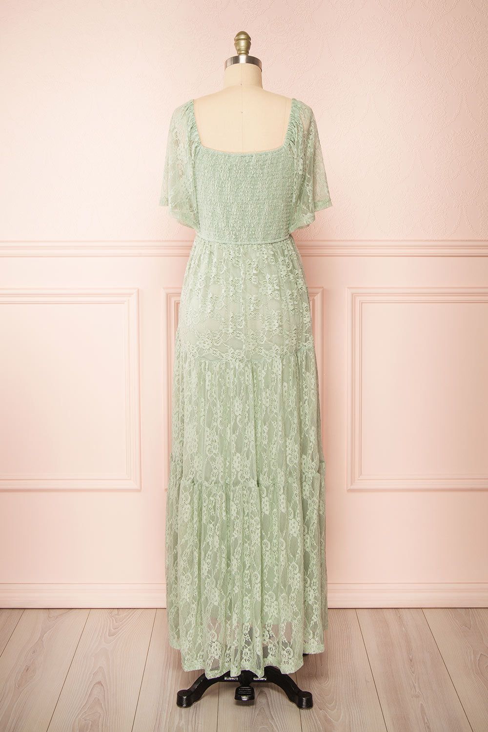 Amarys Sage | Tiered Lace Maxi Dress sold by Boutique 1861 product image thumbnail 6