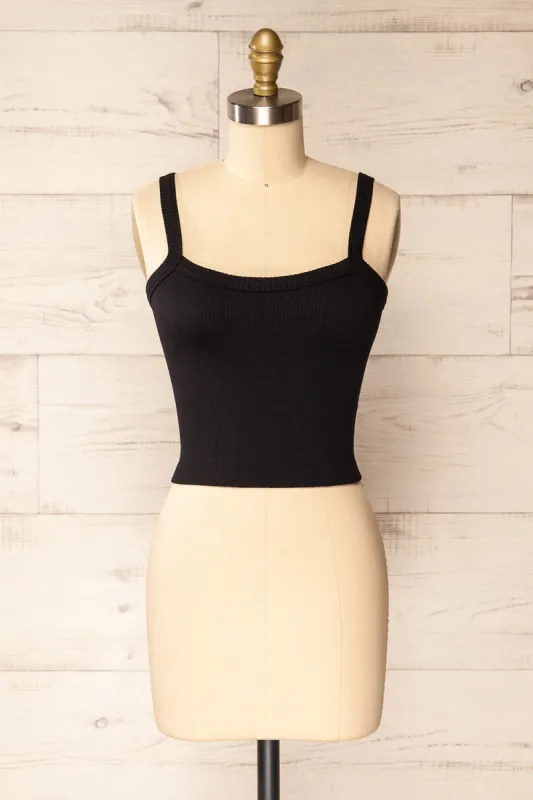 Bedarieu Black | Cropped Ribbed Cami sold by Boutique 1861