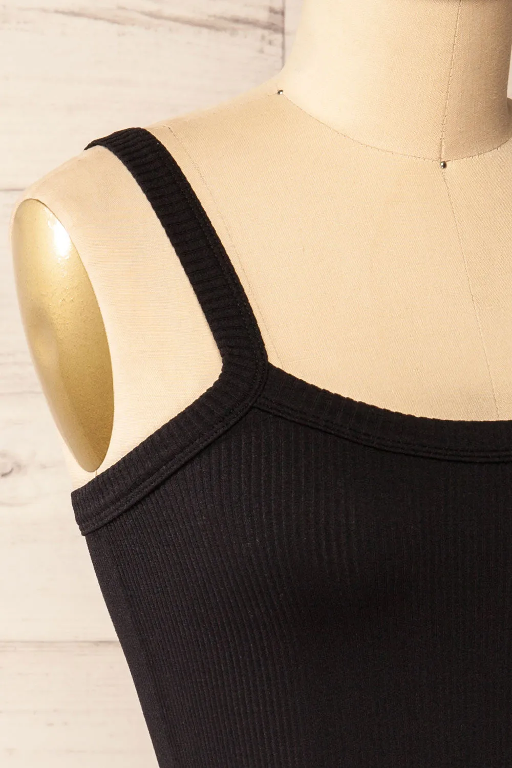 Bedarieu Black | Cropped Ribbed Cami sold by Boutique 1861 product image thumbnail 4