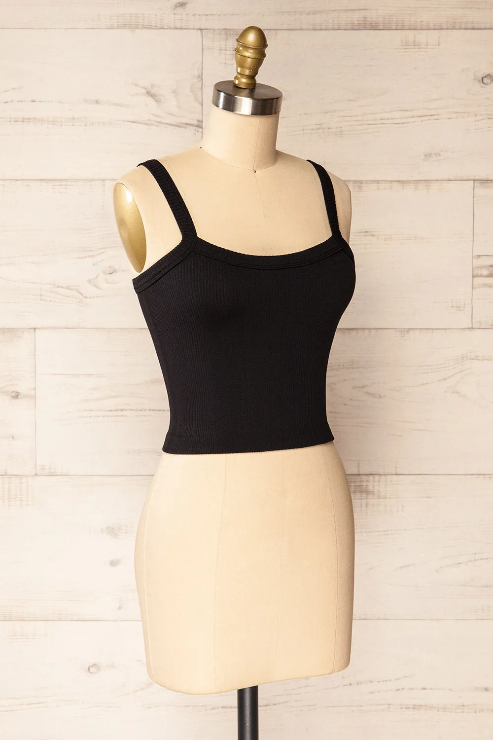 Bedarieu Black | Cropped Ribbed Cami sold by Boutique 1861 product image thumbnail 3