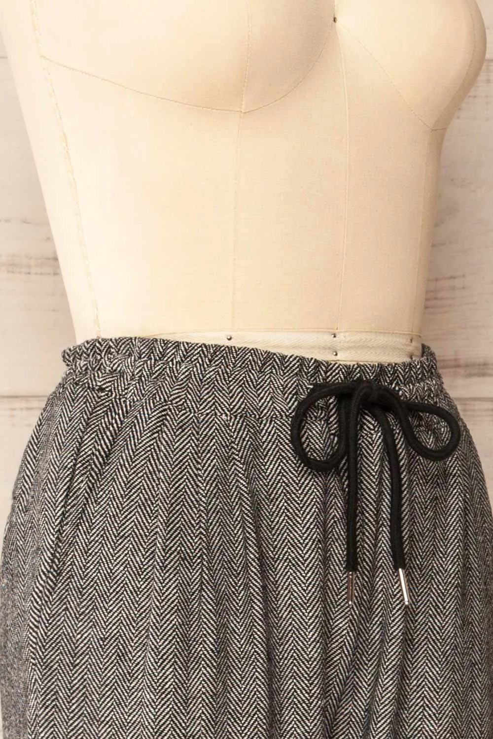 Bologne Black | High-Waisted Straight Leg Chevron Pants sold by Boutique 1861 product image thumbnail 5