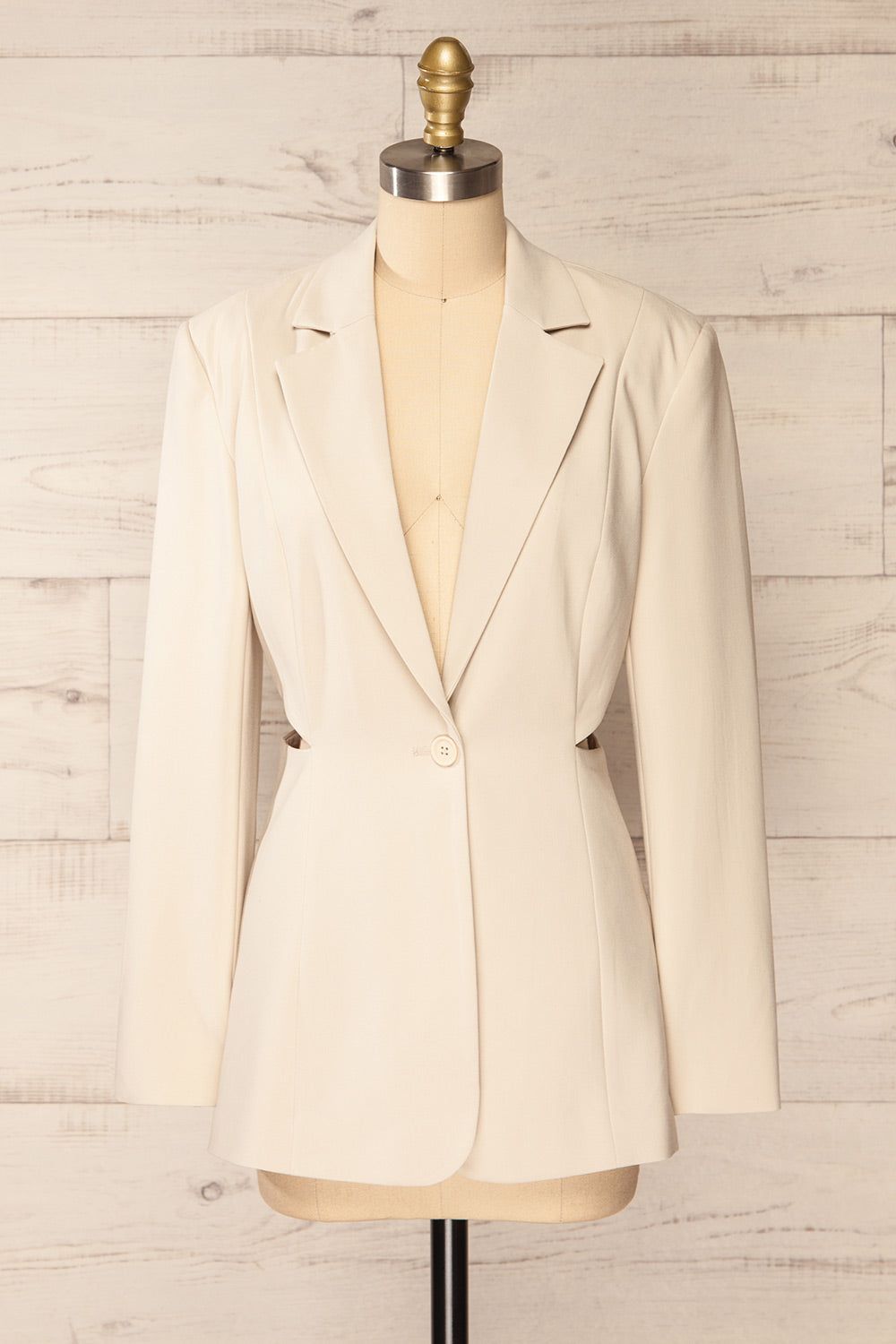 Linkoping Beige | Blazer w/ Side Cut-Outs sold by Boutique 1861