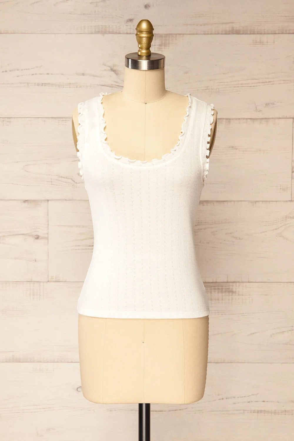 Boke White | Openwork Knit Tank Top sold by Boutique 1861