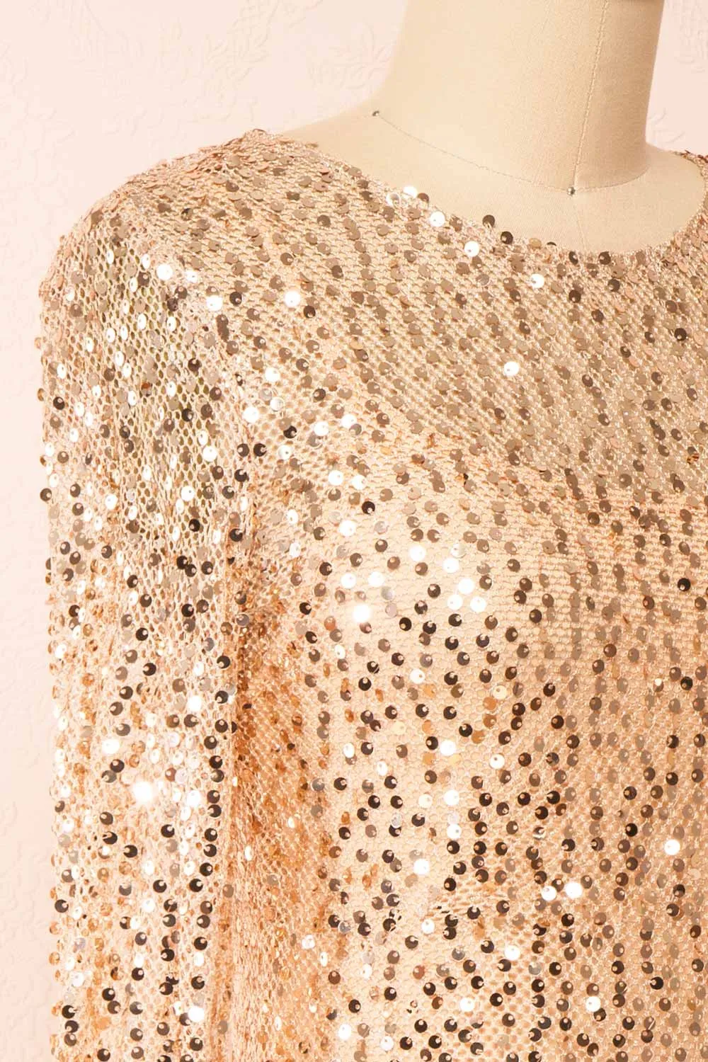 Lyrissa Rosegold | Short Mesh Sequin Dress sold by Boutique 1861 product image thumbnail 5