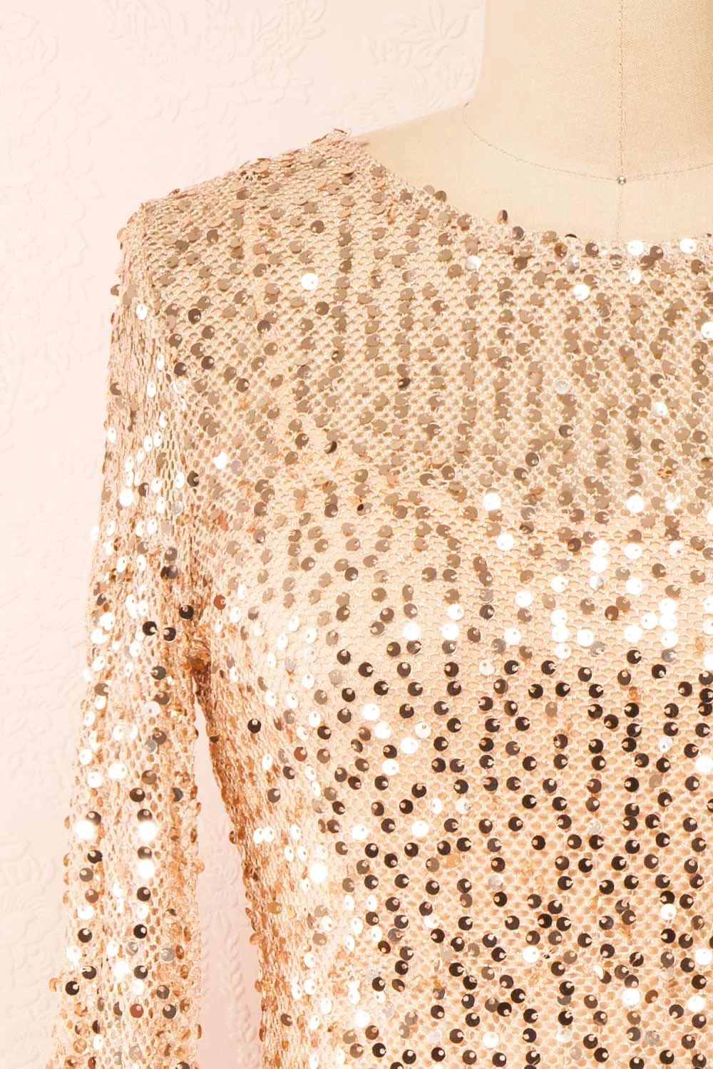 Lyrissa Rosegold | Short Mesh Sequin Dress sold by Boutique 1861 product image thumbnail 3