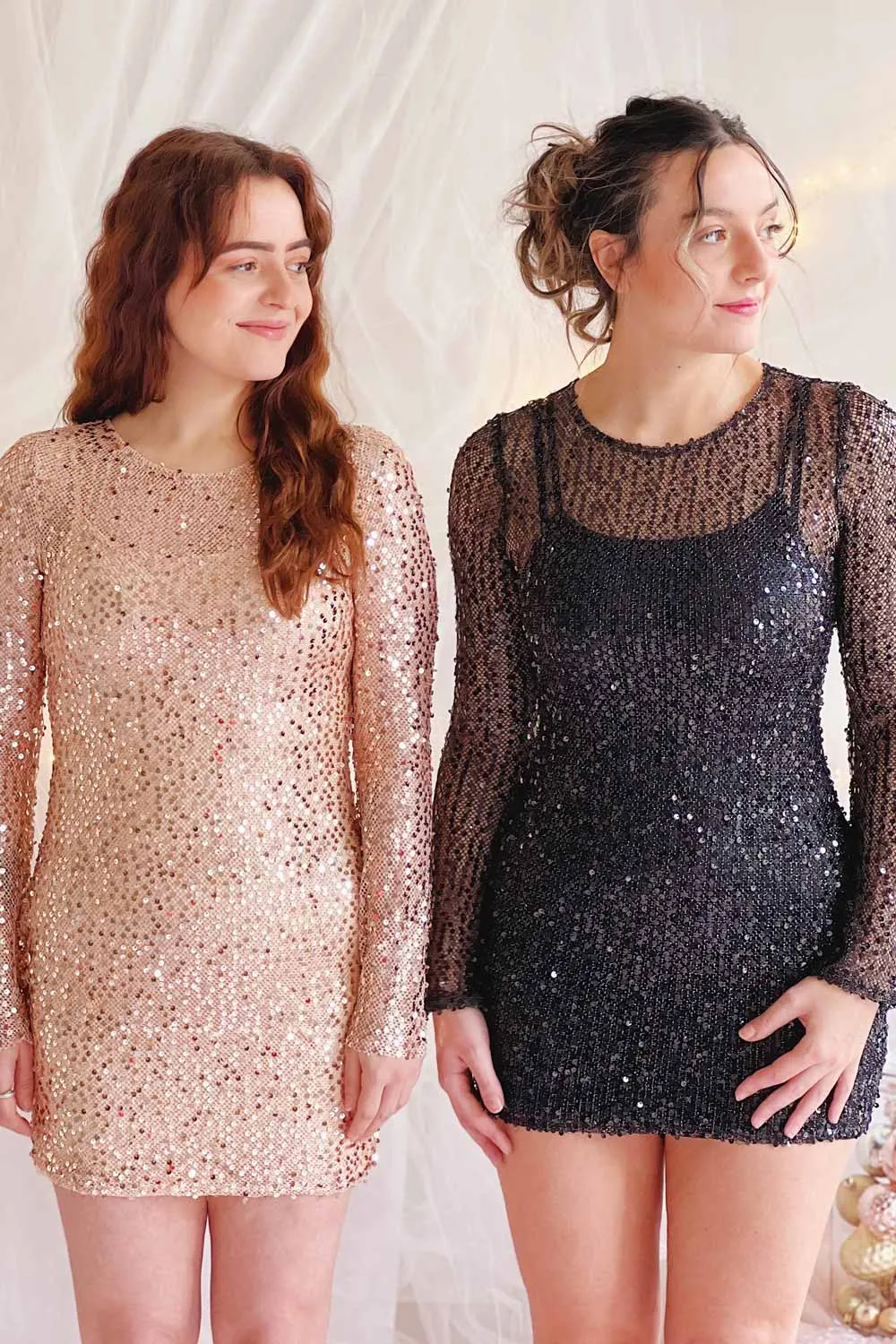 Lyrissa Rosegold | Short Mesh Sequin Dress sold by Boutique 1861 product image thumbnail 2