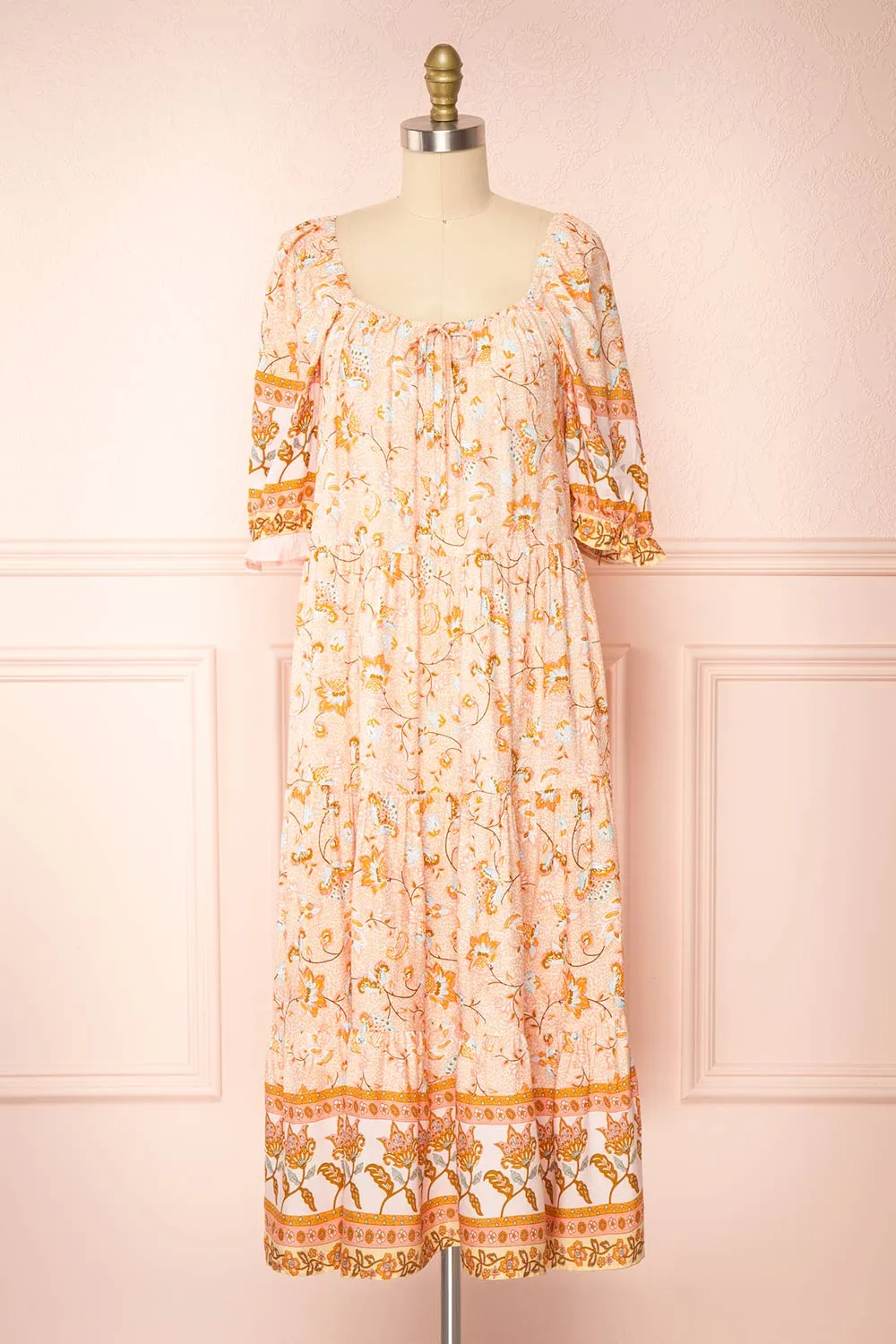 Alexandrina | Paisley Patterned Loose Midi Dress sold by Boutique 1861