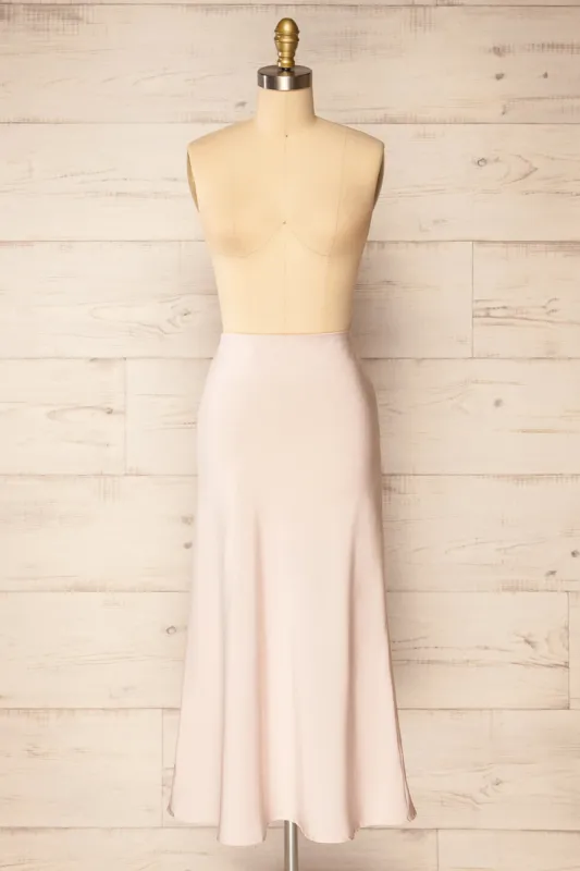 Neveah Champagne | Silky Midi Skirt sold by Boutique 1861
