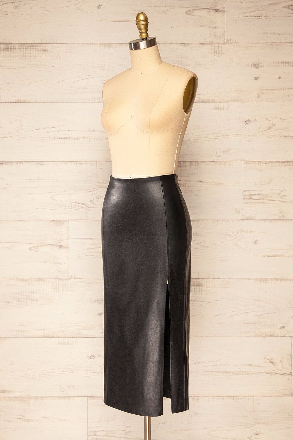 Fernando Black | Faux-Leather Midi Pencil Skirt sold by Boutique 1861 product image thumbnail 3