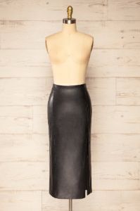 Fernando Black | Faux-Leather Midi Pencil Skirt sold by Boutique 1861