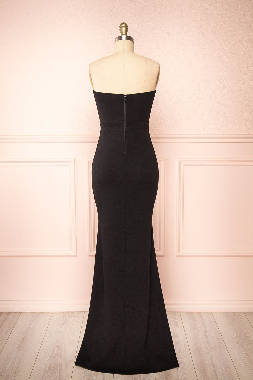 Zinnia | Black Bustier Maxi Dress w/ Sparkling Slit sold by Boutique 1861 product image thumbnail 6