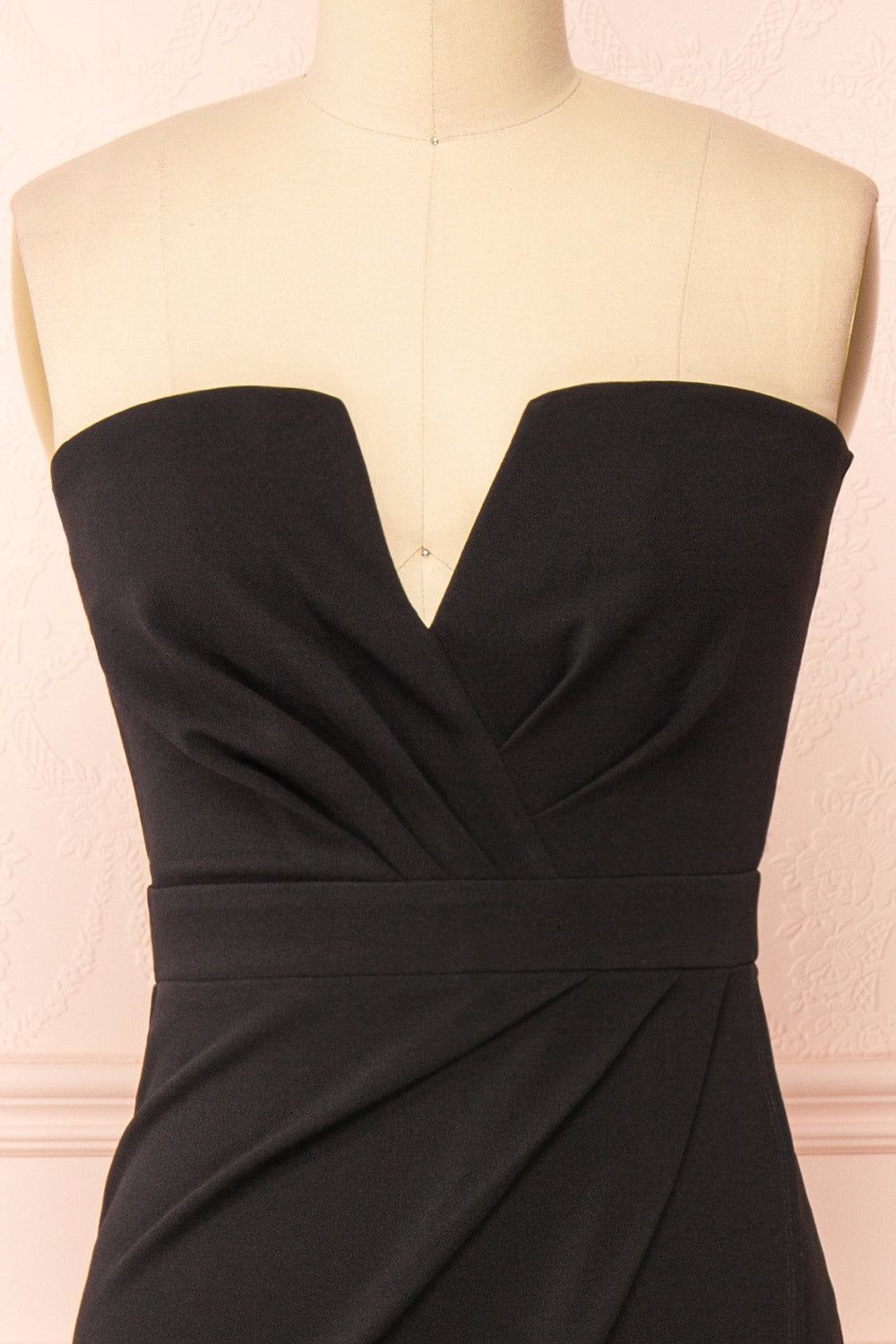 Zinnia | Black Bustier Maxi Dress w/ Sparkling Slit sold by Boutique 1861 product image thumbnail 3