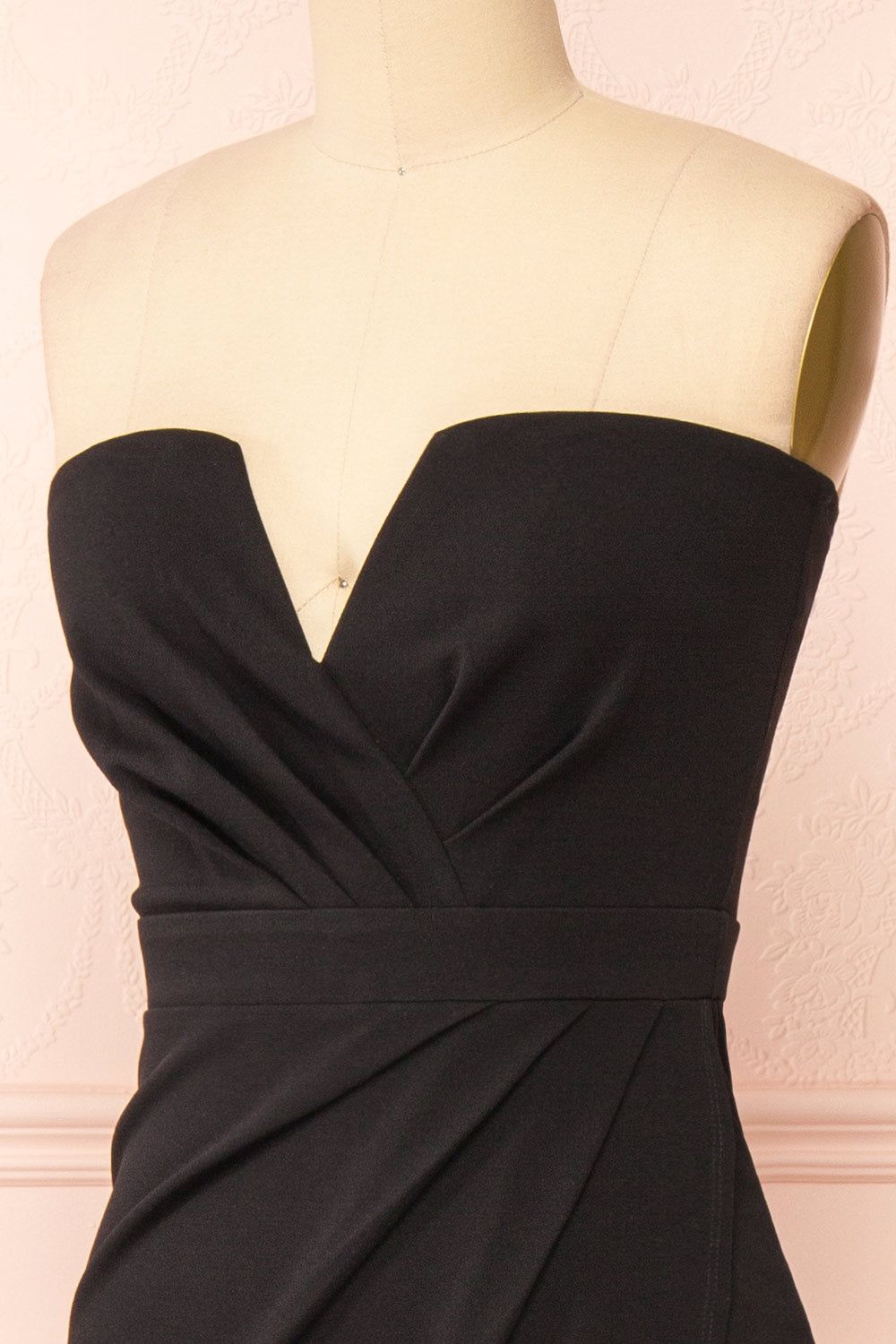 Zinnia | Black Bustier Maxi Dress w/ Sparkling Slit sold by Boutique 1861 product image thumbnail 5