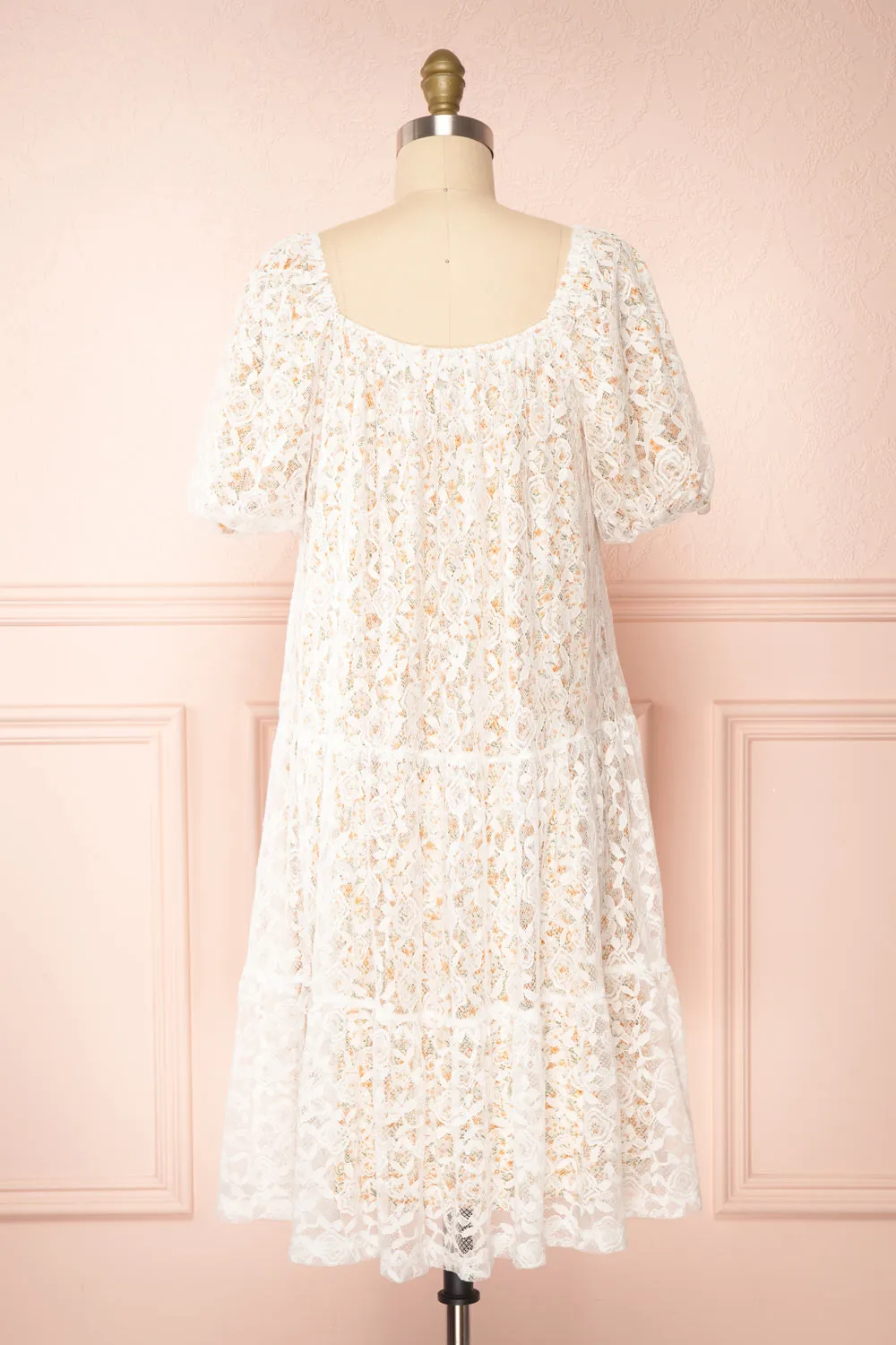 Harmaunie | Lace Floral Midi Dress w/ Balloon Sleeves sold by Boutique 1861 product image thumbnail 5