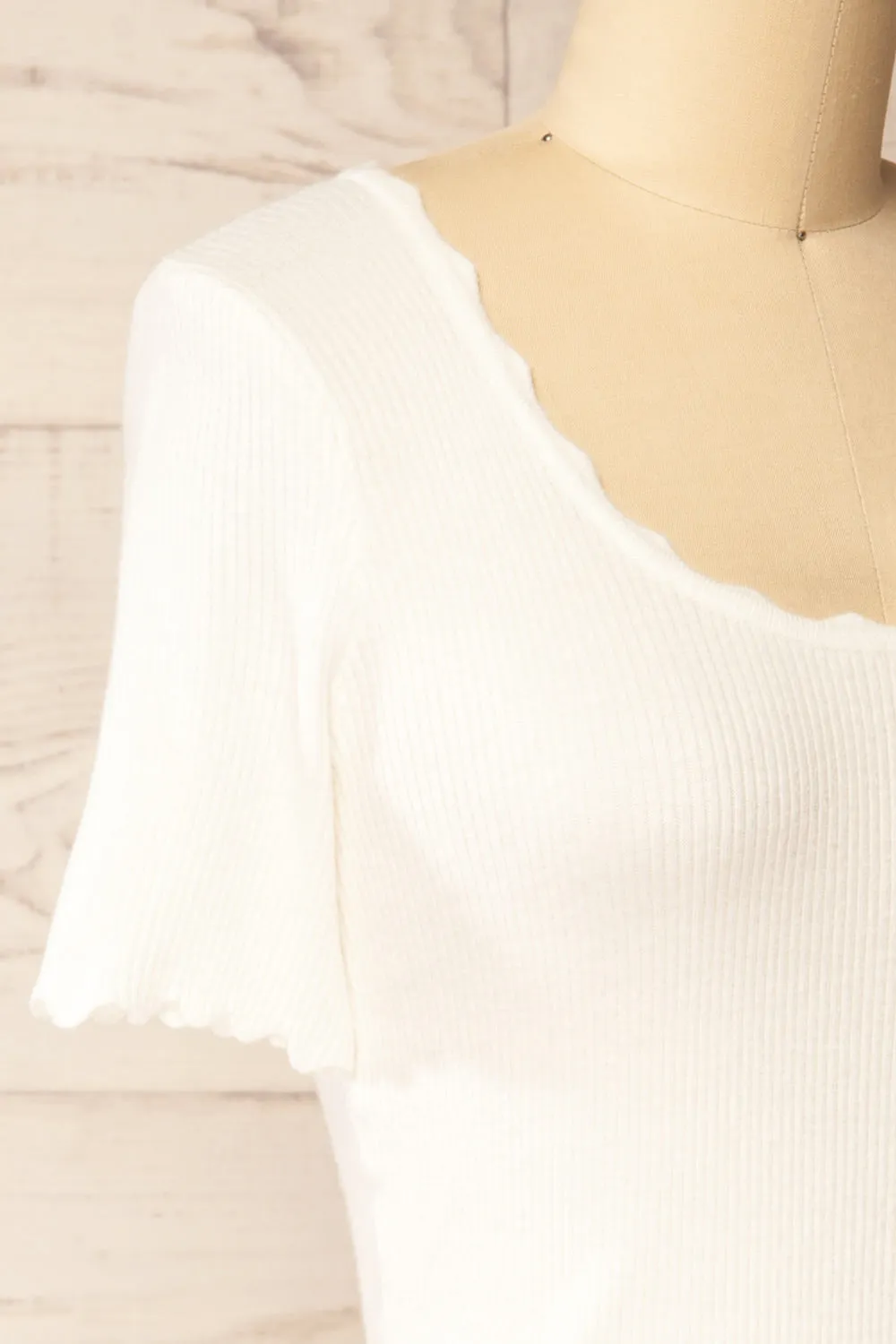 Brussels White | Cropped Ribbed Top sold by Boutique 1861 product image thumbnail 5