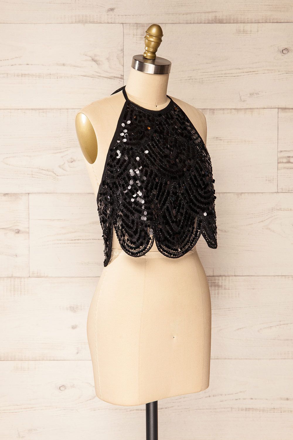 Campeche | Cropped Halter Top w/ Black Sequins sold by Boutique 1861 product image thumbnail 5