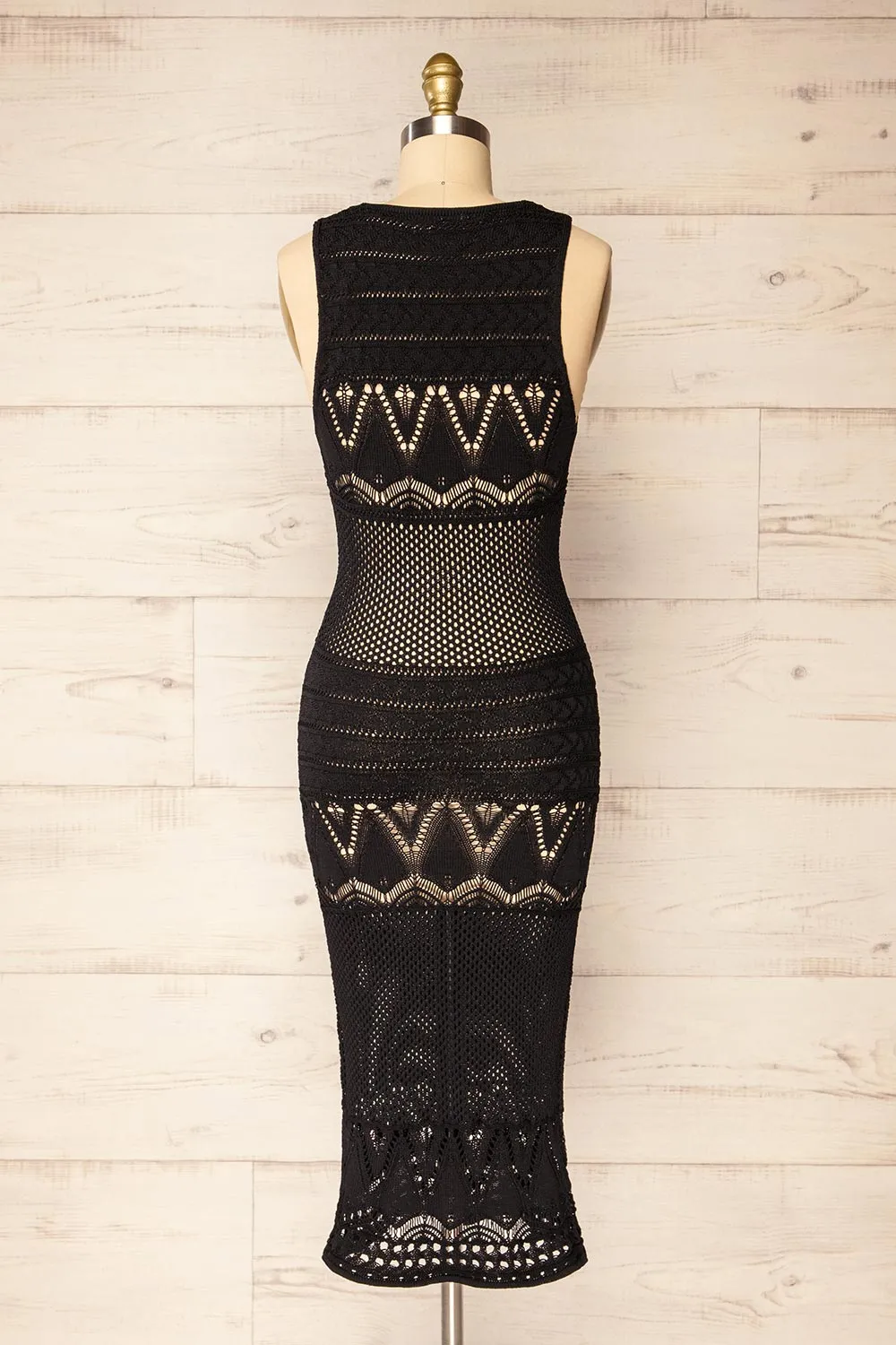 Ozma Black | Crochet Midi Dress sold by Boutique 1861 product image thumbnail 5