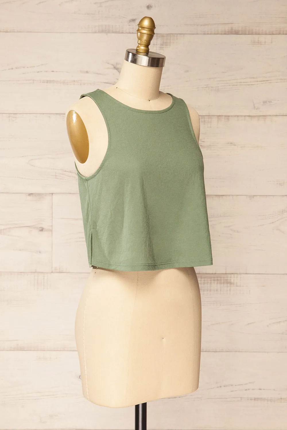 Calabar Sage | Boxy Tank Top w/ Small Slits sold by Boutique 1861 product image thumbnail 3