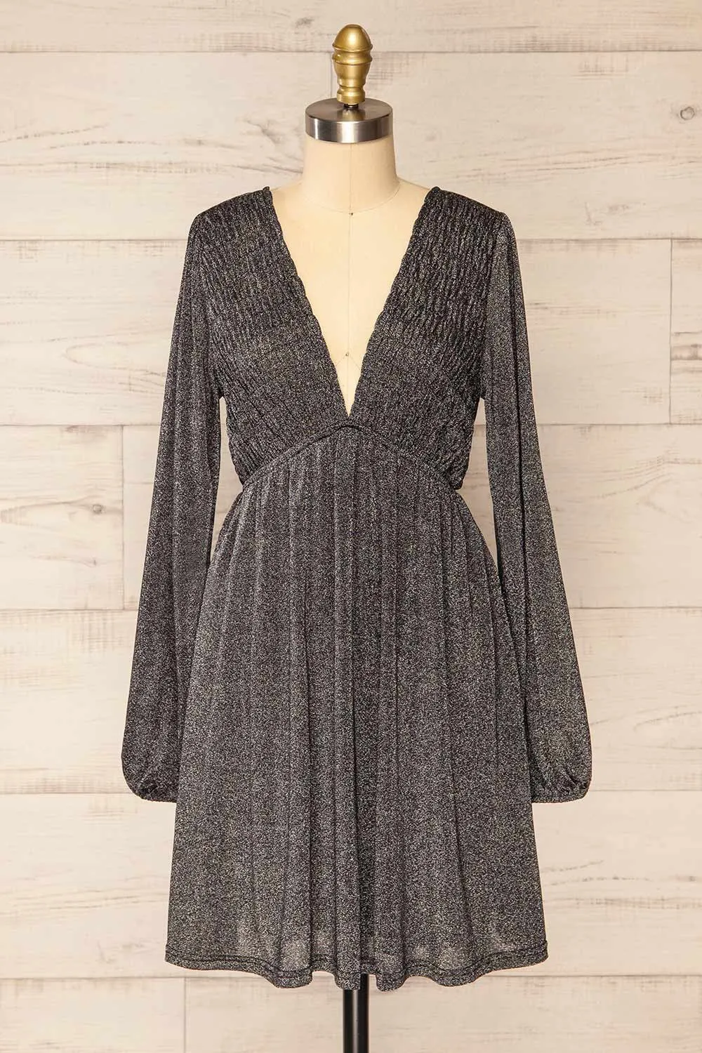 Starstruck | Short Sparkly Dress w/ V-Neckline sold by Boutique 1861