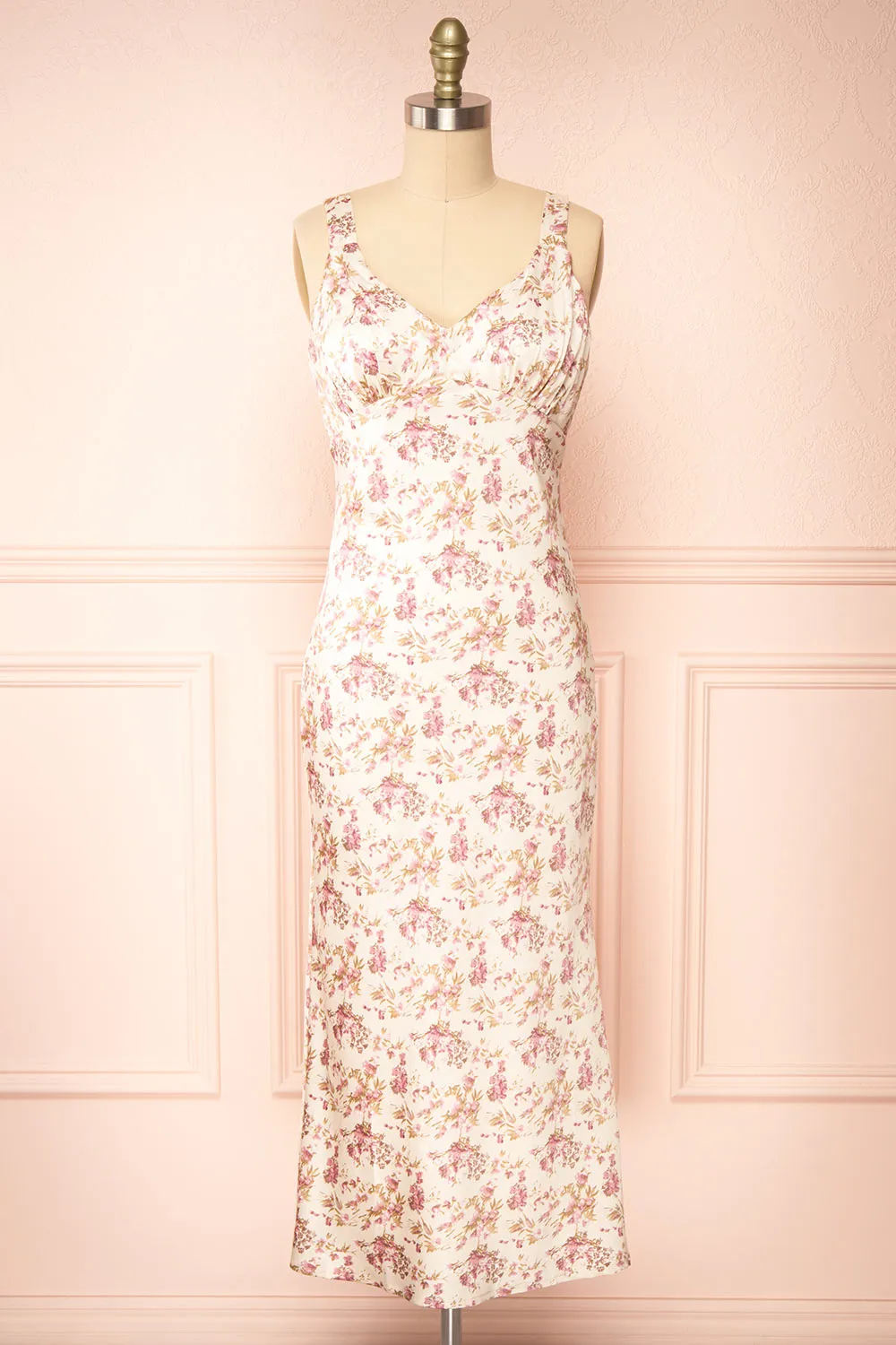 Amabel | Floral Silky Midi Dress sold by Boutique 1861