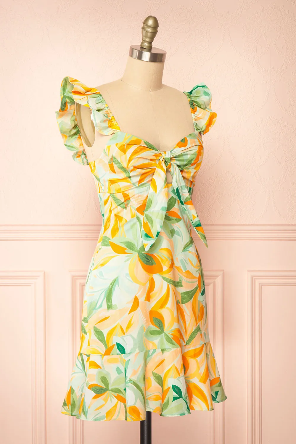 Dolabella | Short Colourful Dress w/ Leaves Motif sold by Boutique 1861 product image thumbnail 4