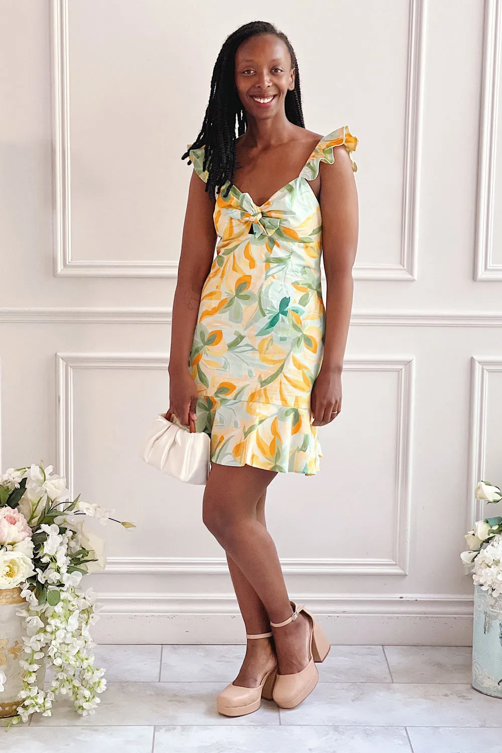 Dolabella | Short Colourful Dress w/ Leaves Motif sold by Boutique 1861 product image thumbnail 2