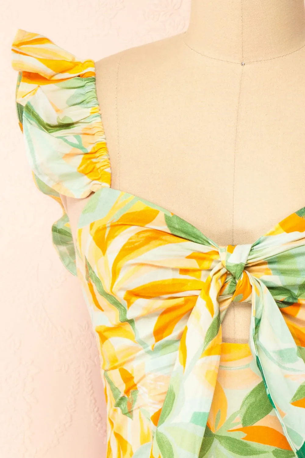 Dolabella | Short Colourful Dress w/ Leaves Motif sold by Boutique 1861 product image thumbnail 3