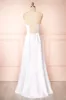 Julia Ivory | Satin Maxi Dress with High Slit sold by Boutique 1861