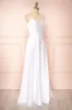 Julia Ivory | Satin Maxi Dress with High Slit sold by Boutique 1861