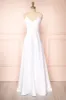 Julia Ivory | Satin Maxi Dress with High Slit sold by Boutique 1861