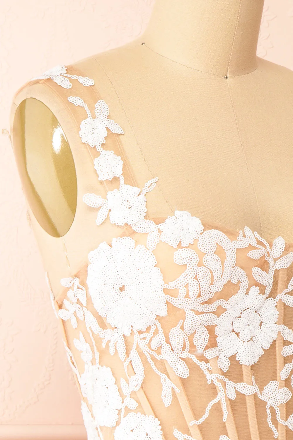 Melvina | Short A-Line Dress with Sequin Flowers sold by Boutique 1861 product image thumbnail 4