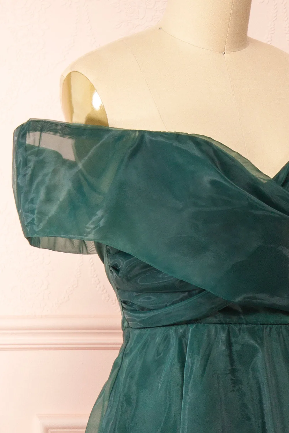 Holly Green | Off-Shoulder Organza Midi Dress sold by Boutique 1861 product image thumbnail 5