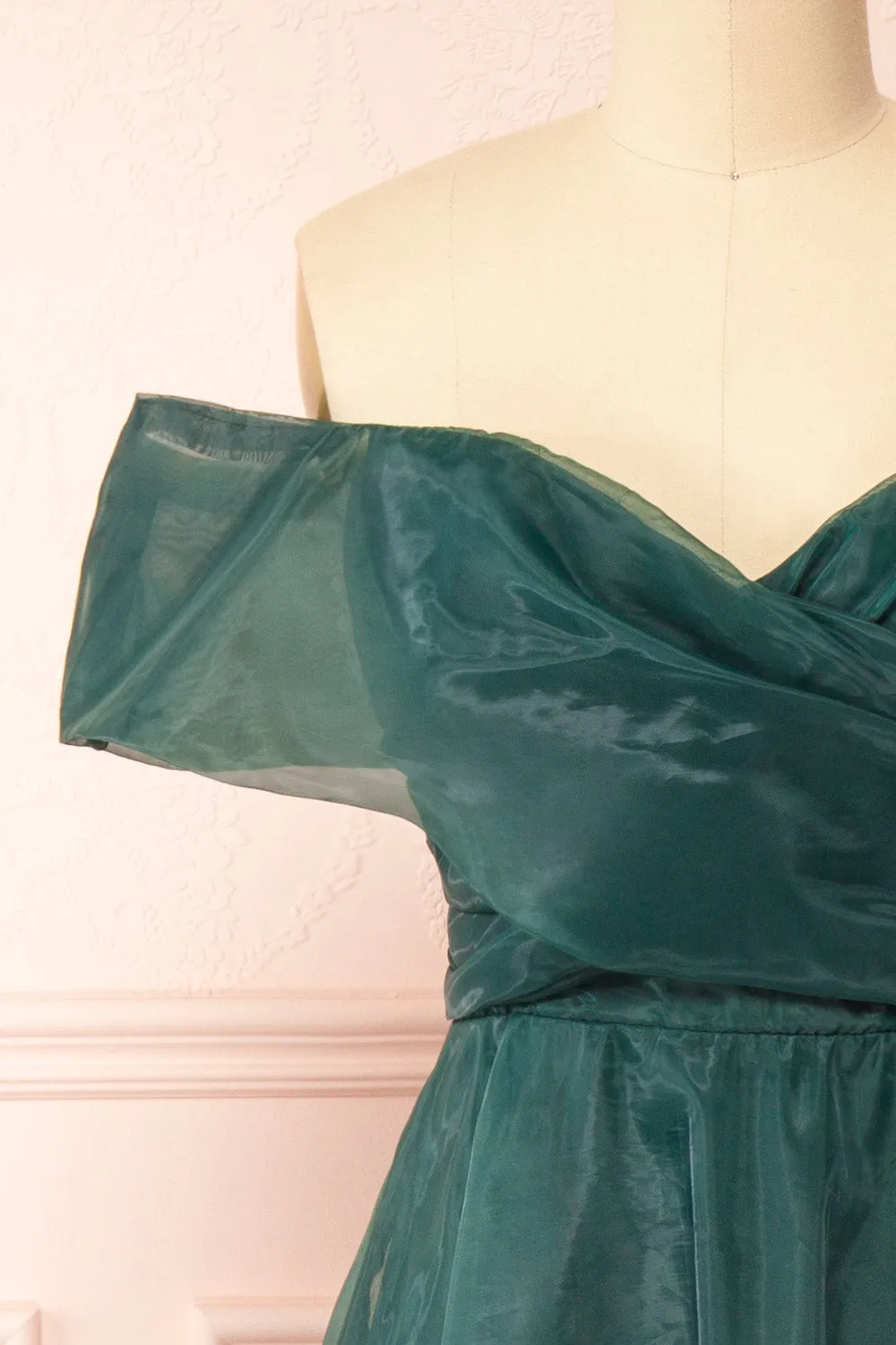 Holly Green | Off-Shoulder Organza Midi Dress sold by Boutique 1861 product image thumbnail 3