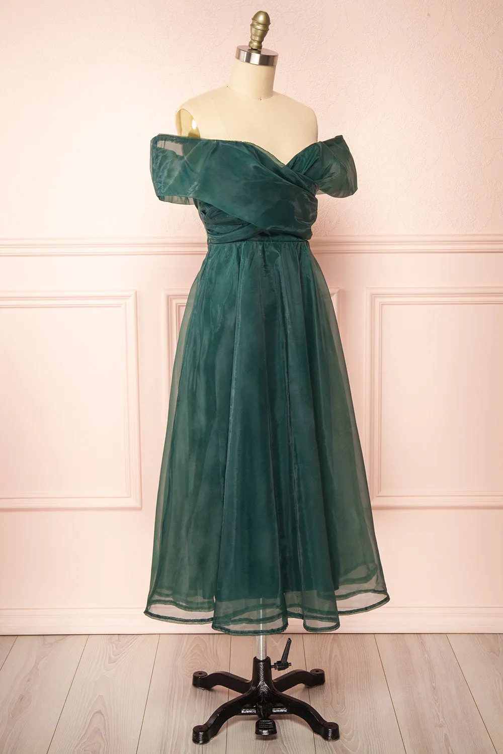 Holly Green | Off-Shoulder Organza Midi Dress sold by Boutique 1861 product image thumbnail 4