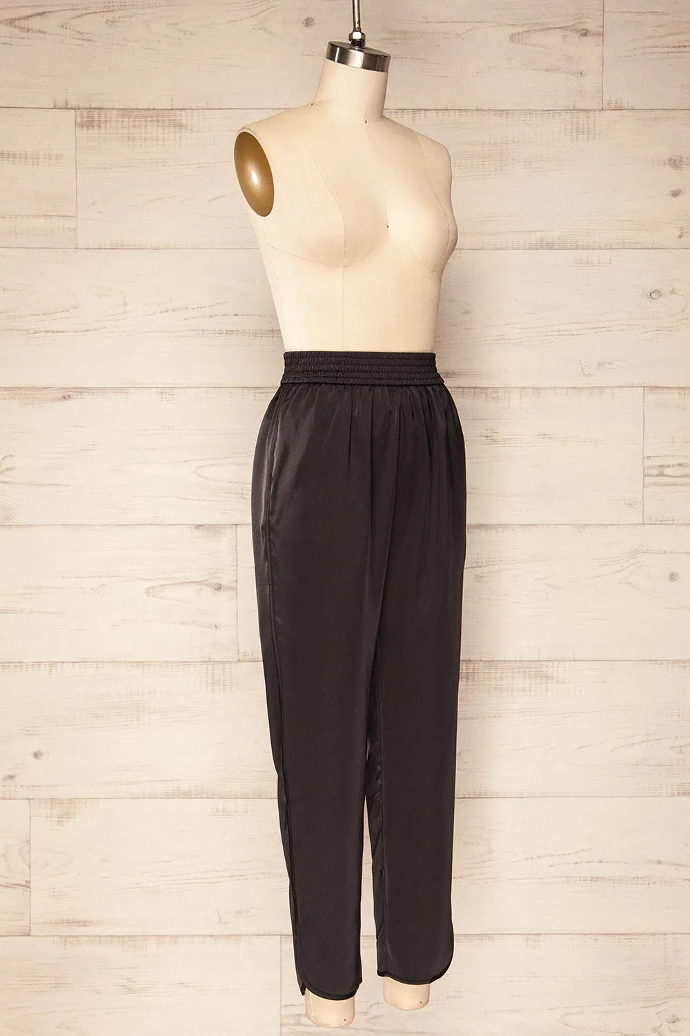 Oshawa | Straight Leg Satin Pants w/ Elastic Waist sold by Boutique 1861 product image thumbnail 3