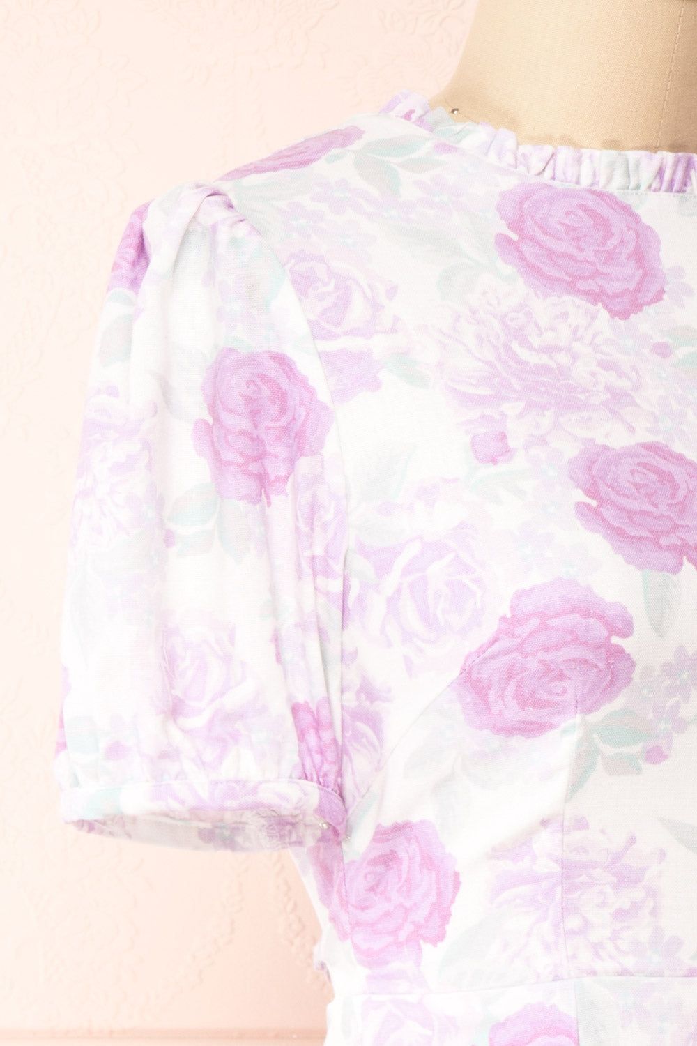 Vanamo | Floral Puffy Sleeve Short Dress sold by Boutique 1861 product image thumbnail 6