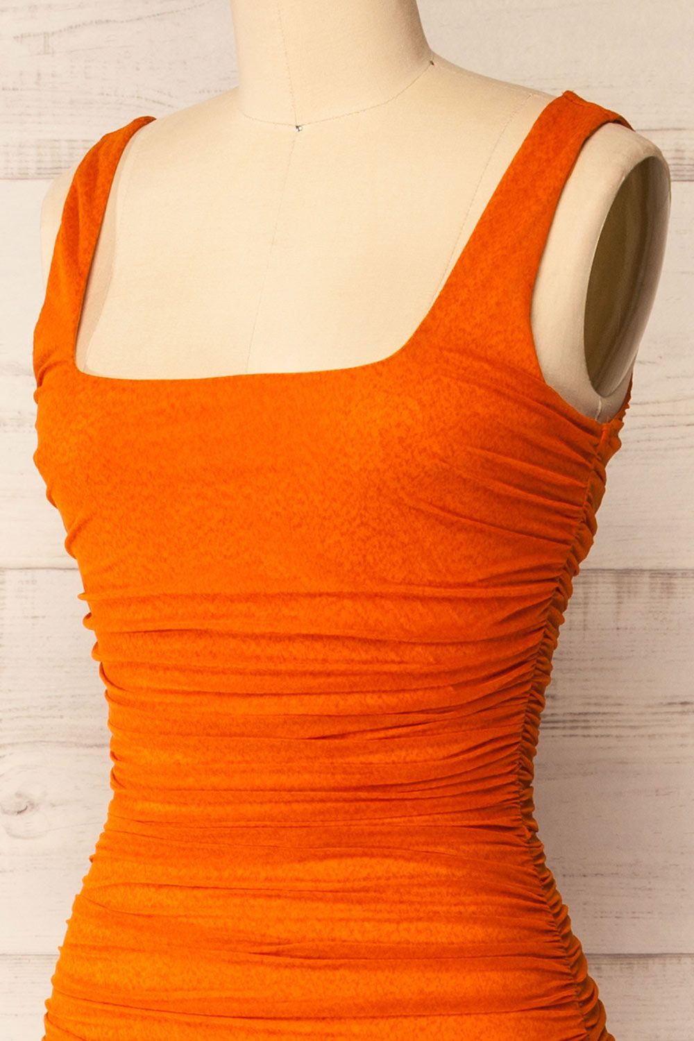 Fecho Orange | Fitted Ruched Midi Dress sold by Boutique 1861 product image thumbnail 4